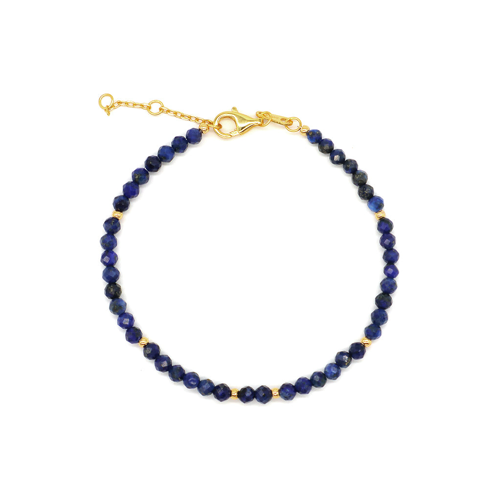 Newest Wholesale OEM Custom Handmade Fashion Gold Plated 925 Sterling Silver Natural Stone Bead Bracelet For Gift Women