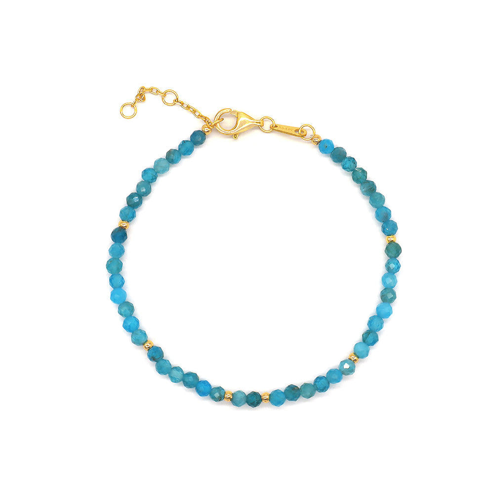 Newest Wholesale OEM Custom Handmade Fashion Gold Plated 925 Sterling Silver Natural Stone Bead Bracelet For Gift Women