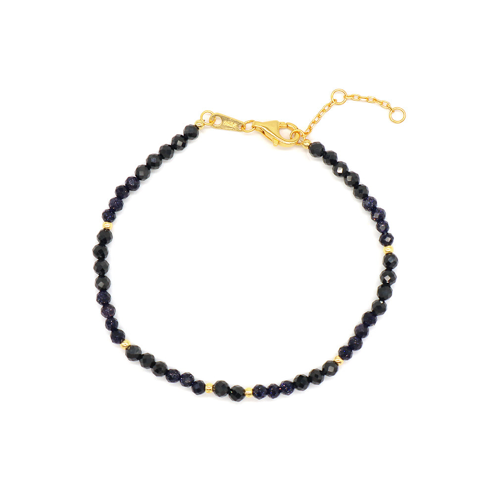 Newest Wholesale OEM Custom Handmade Fashion Gold Plated 925 Sterling Silver Natural Stone Bead Bracelet For Gift Women