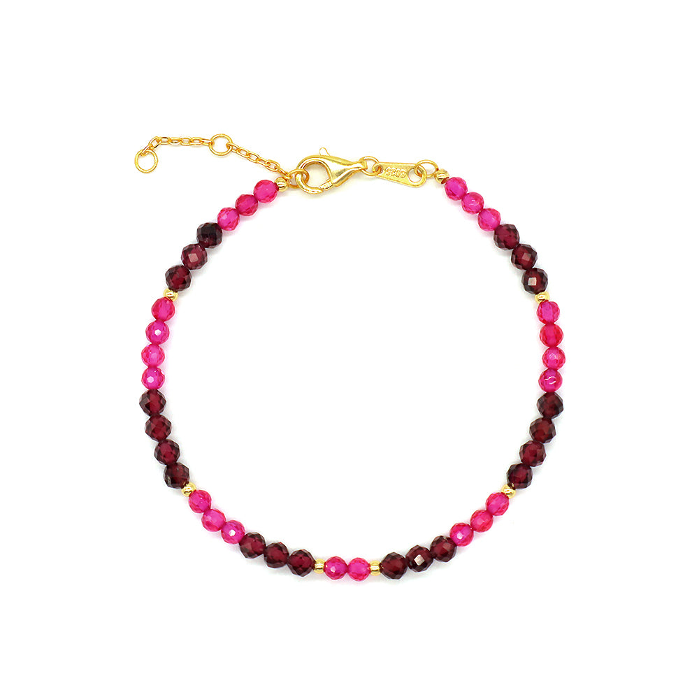 Newest Wholesale OEM Custom Handmade Fashion Gold Plated 925 Sterling Silver Natural Stone Bead Bracelet For Gift Women