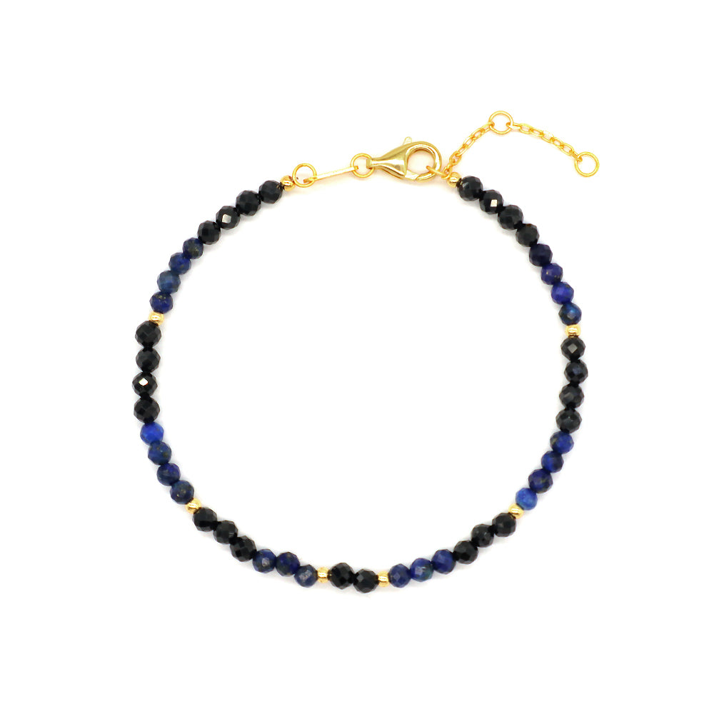 Newest Wholesale OEM Custom Handmade Fashion Gold Plated 925 Sterling Silver Natural Stone Bead Bracelet For Gift Women