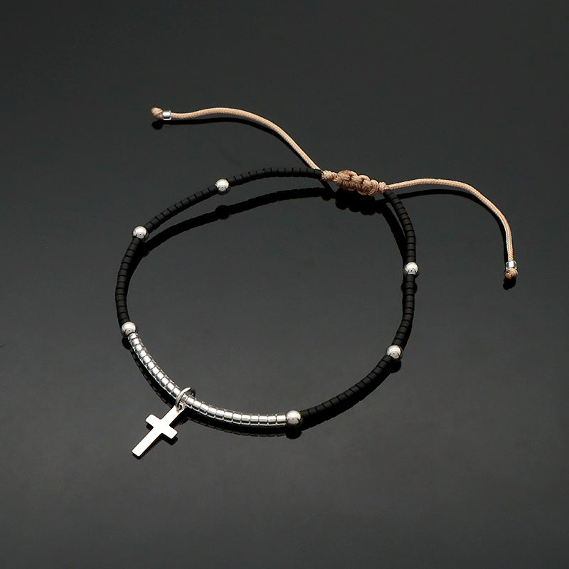 Handmade OEM Customized Wholesale Adjustable 925 Sterling Silver Woven Macrame Miyuki Beads Bracelet For Gift