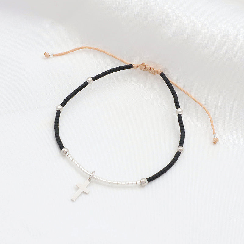 Handmade OEM Customized Wholesale Adjustable 925 Sterling Silver Woven Macrame Miyuki Beads Bracelet For Gift