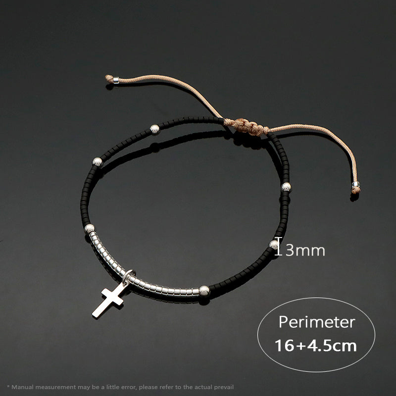 Handmade OEM Customized Wholesale Adjustable 925 Sterling Silver Woven Macrame Miyuki Beads Bracelet For Gift