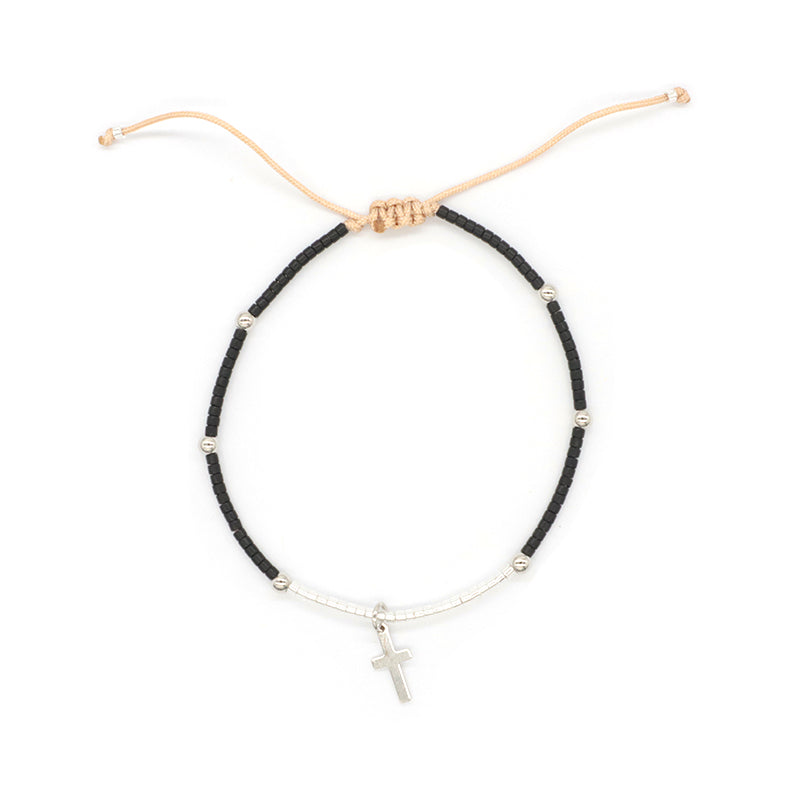 Handmade OEM Customized Wholesale Adjustable 925 Sterling Silver Woven Macrame Miyuki Beads Bracelet For Gift