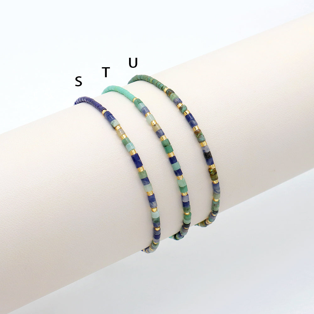 Newest Wholesale Customized Handmade Women Adjustable Macrame MIYUKI Beads Natural Stone Bracelet