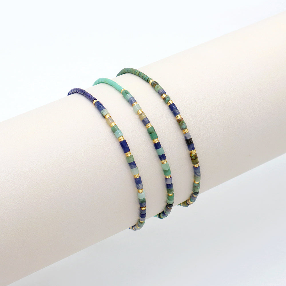 Newest Wholesale Customized Handmade Women Adjustable Macrame MIYUKI Beads Natural Stone Bracelet