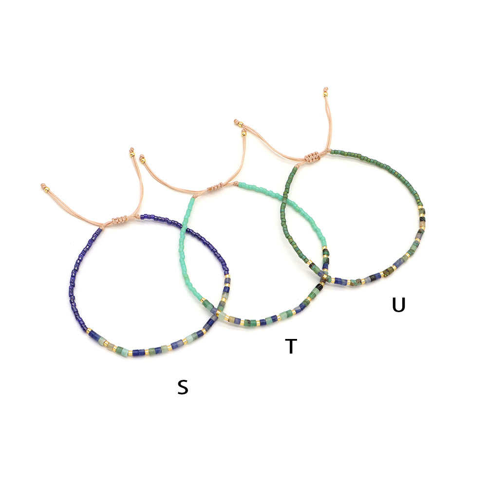 Newest Wholesale Customized Handmade Women Adjustable Macrame MIYUKI Beads Natural Stone Bracelet