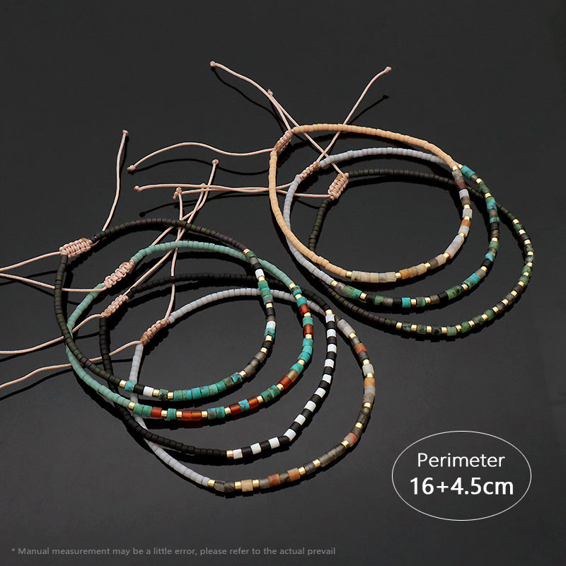 Newest Wholesale Customized Handmade Women Adjustable Macrame MIYUKI Beads Natural Stone Bracelet