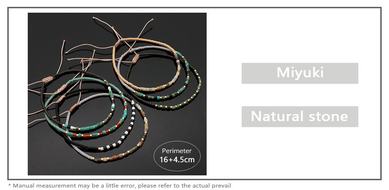 Newest Wholesale Customized Handmade Women Adjustable Macrame MIYUKI Beads Natural Stone Bracelet