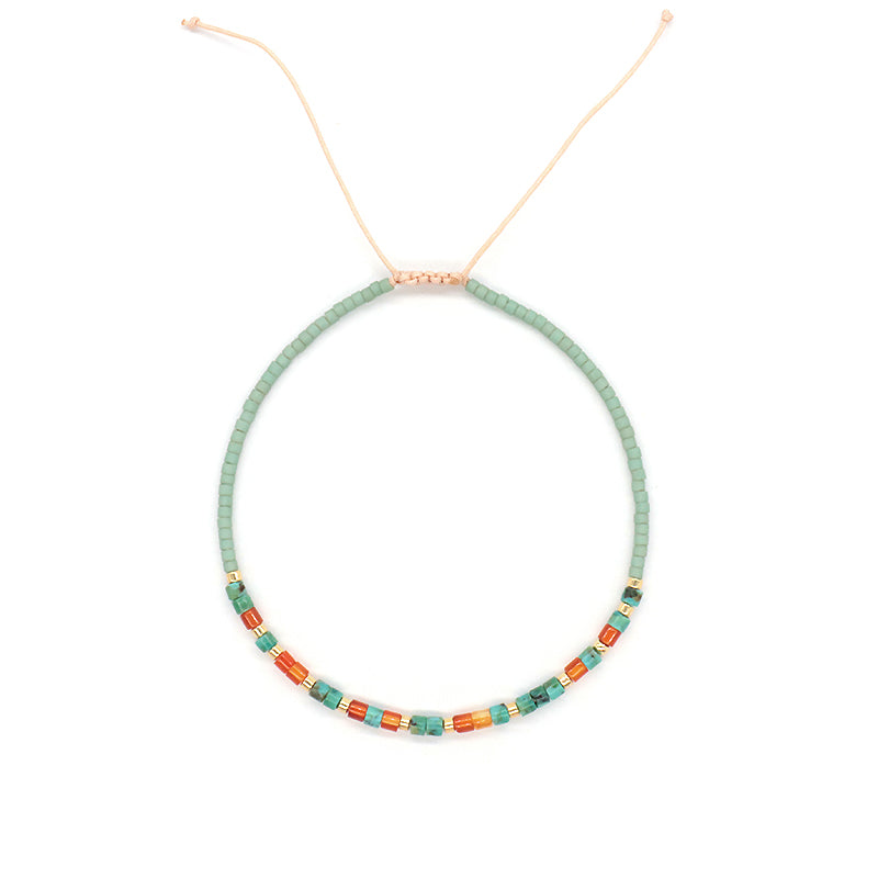 Newest Wholesale Customized Handmade Women Adjustable Macrame MIYUKI Beads Natural Stone Bracelet