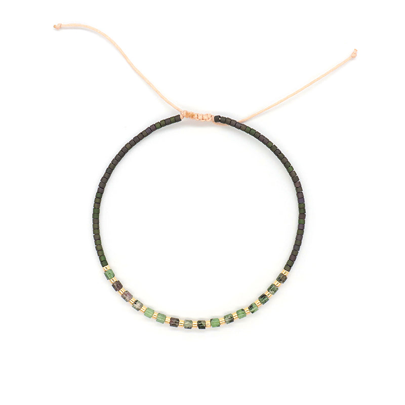 Newest Wholesale Customized Handmade Women Adjustable Macrame MIYUKI Beads Natural Stone Bracelet