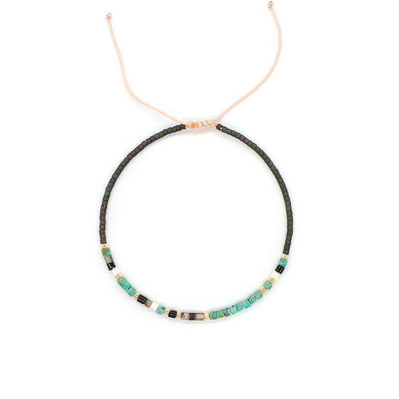 Newest Wholesale Customized Handmade Women Adjustable Macrame MIYUKI Beads Natural Stone Bracelet