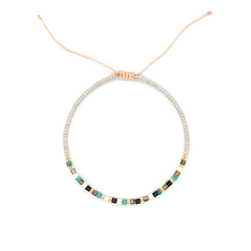 Newest Wholesale Customized Handmade Women Adjustable Macrame MIYUKI Beads Natural Stone Bracelet