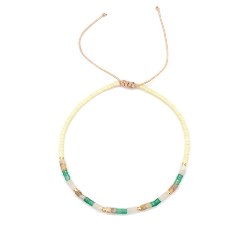 Newest Wholesale Customized Handmade Women Adjustable Macrame MIYUKI Beads Natural Stone Bracelet