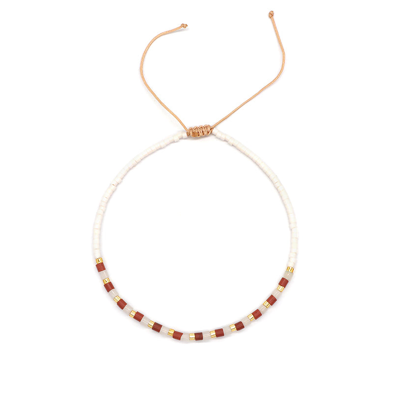 Newest Wholesale Customized Handmade Women Adjustable Macrame MIYUKI Beads Natural Stone Bracelet