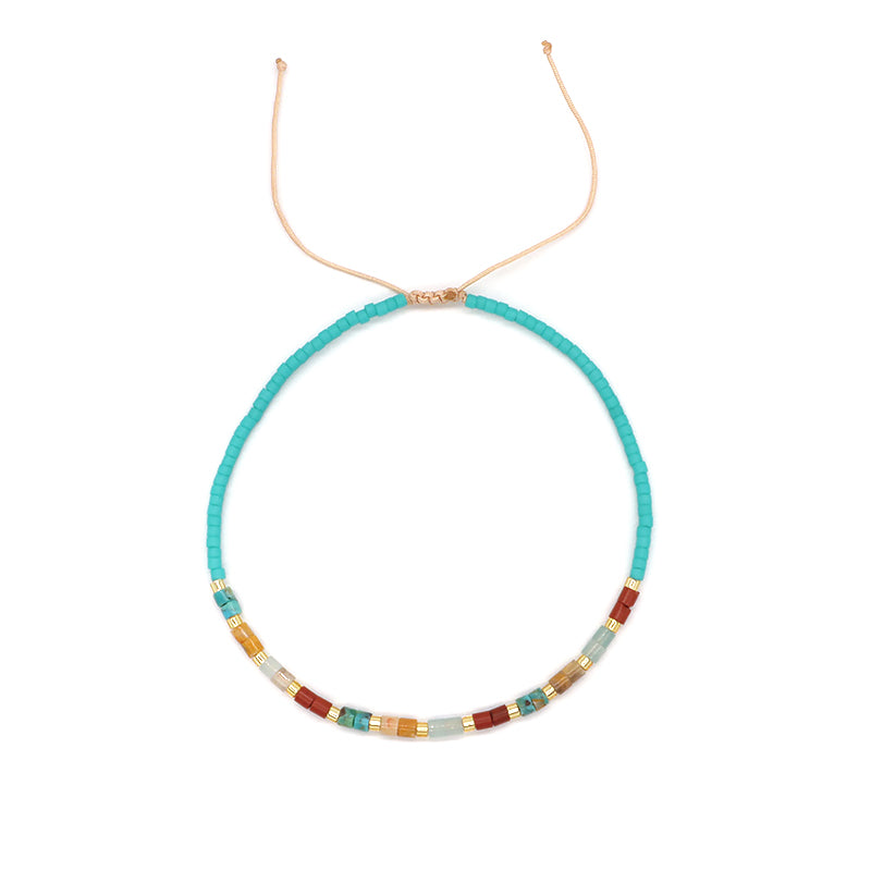 Newest Wholesale Customized Handmade Women Adjustable Macrame MIYUKI Beads Natural Stone Bracelet