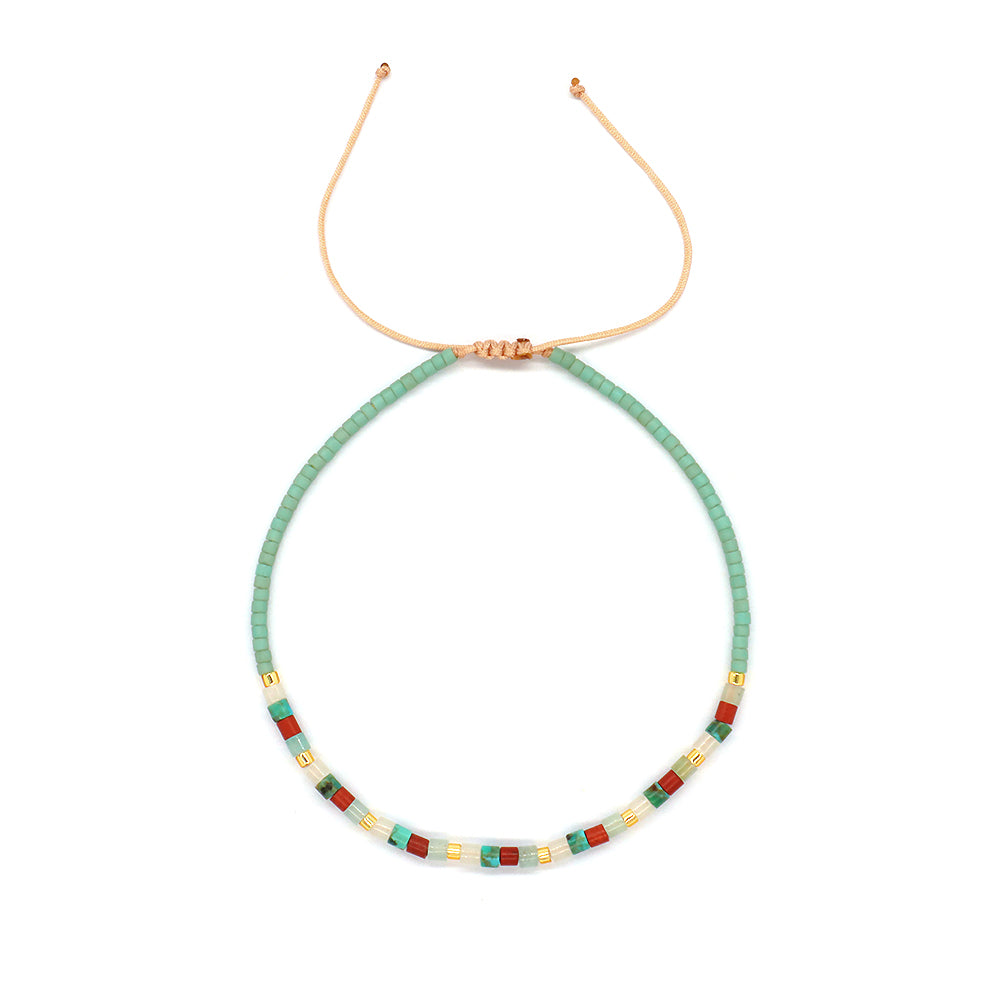 Newest Wholesale Customized Handmade Women Adjustable Macrame MIYUKI Beads Natural Stone Bracelet