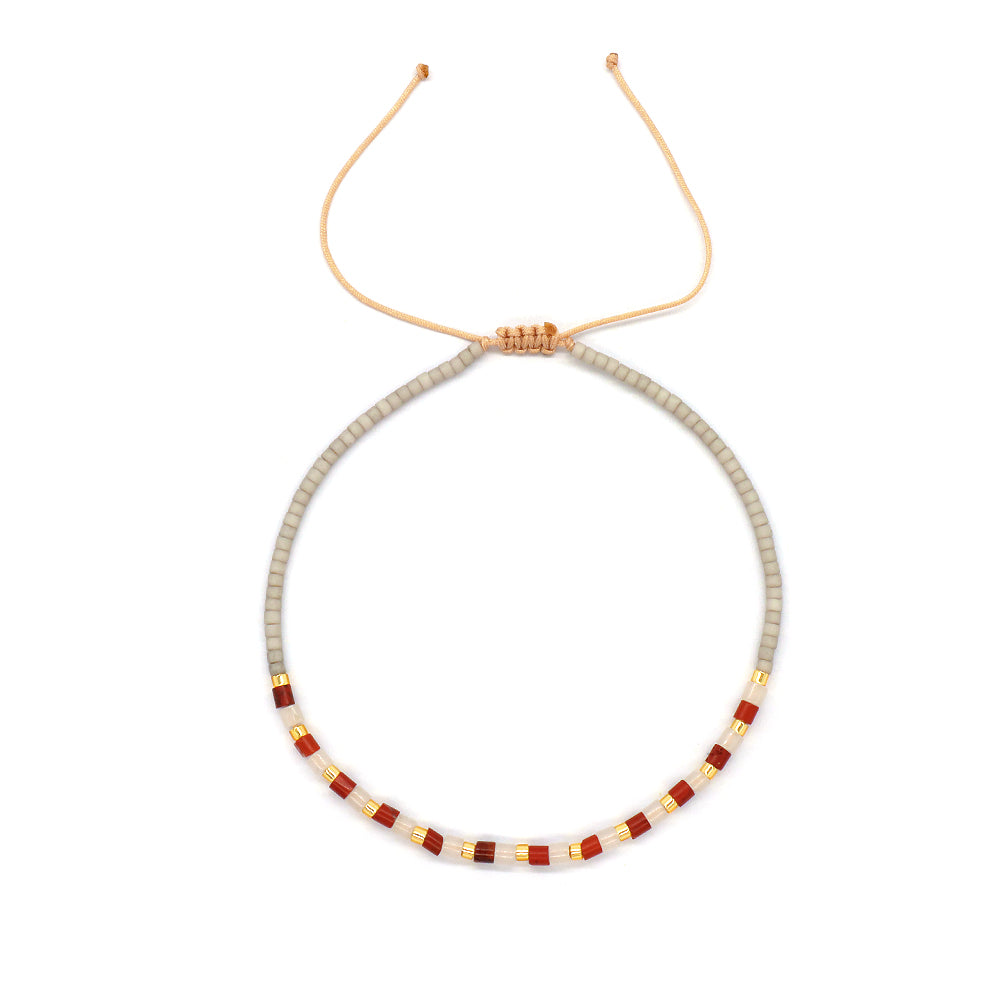 Newest Wholesale Customized Handmade Women Adjustable Macrame MIYUKI Beads Natural Stone Bracelet