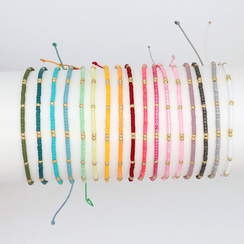 Wholesale Fashion Design Customized Handmade OEM Factory Adjustable Braided Woven Macrame Miyuki Bracelet For Women Jewelry