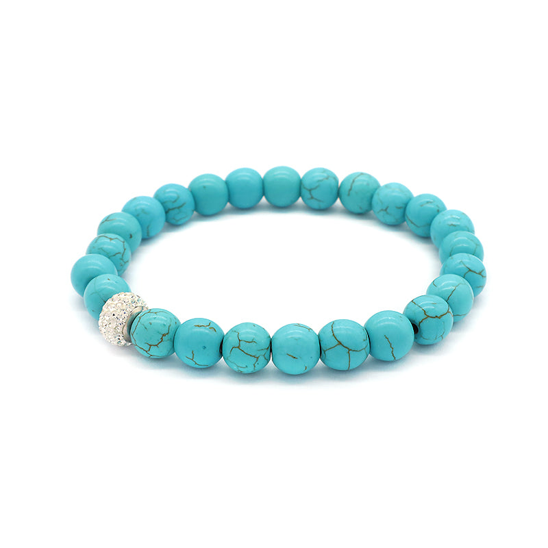 Wholesale Custom Fashionable Trendy Women Handmade CZ 925 Sterling Silver Charm Natural Stone Bead Bracelet For Gift