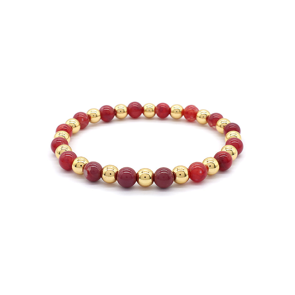 Factory Newest Wholesale Manufacture OEM Customized Handmade Fashionable Brass Bead Natural Stone Beads Bracelet For Gift Women
