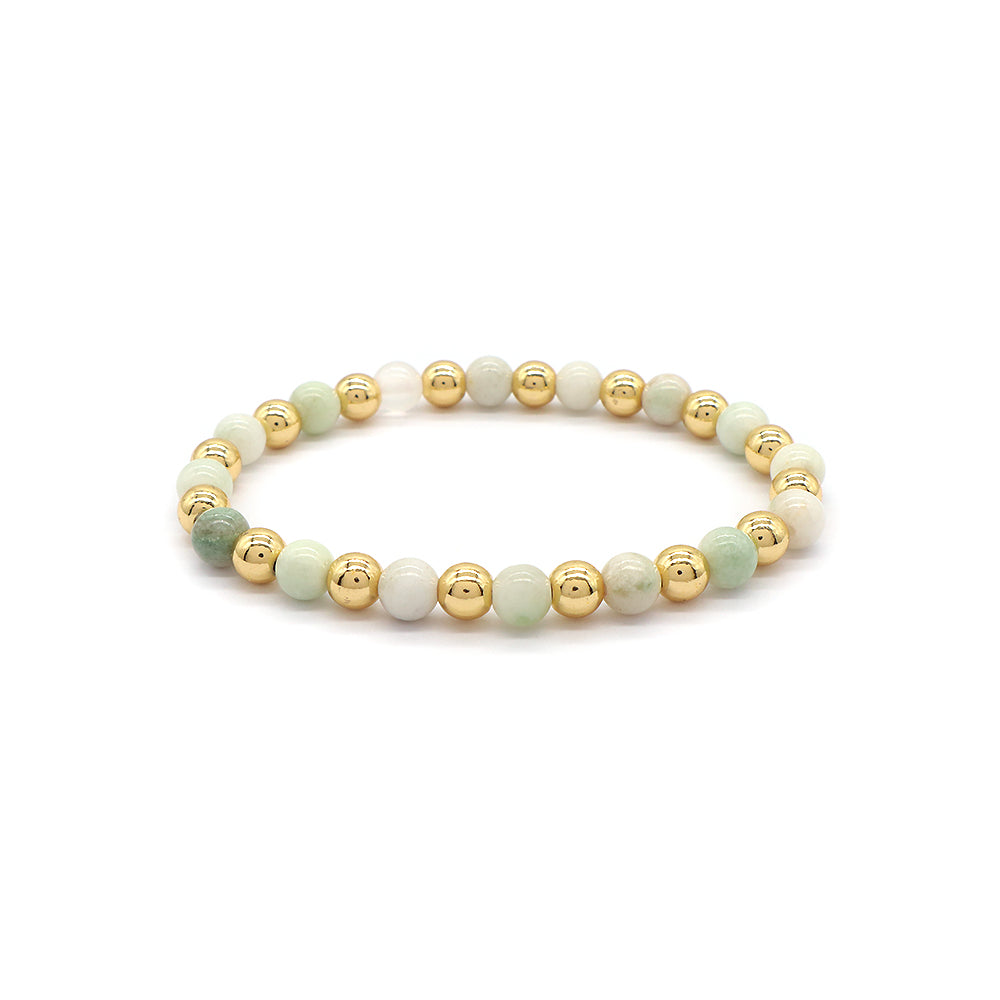 Factory Newest Wholesale Manufacture OEM Customized Handmade Fashionable Brass Bead Natural Stone Beads Bracelet For Gift Women