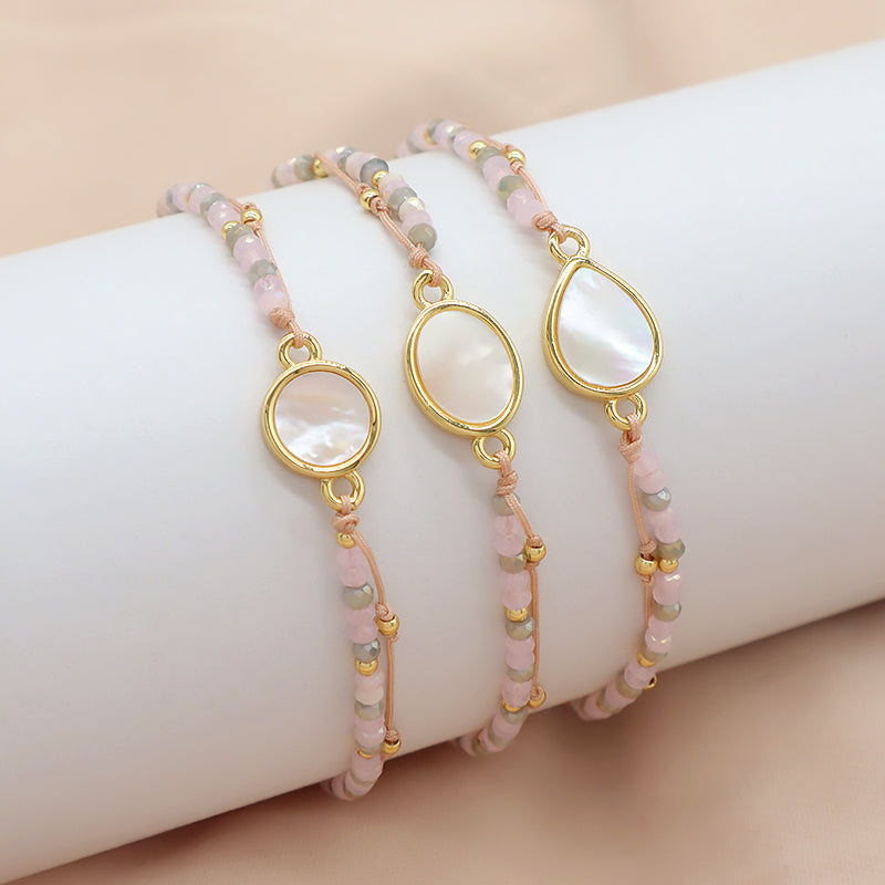 Trendy New Design Wholesale Custom Fashion Handmade Manufacture Shell Charm Glass Crystal Beads Jewelry