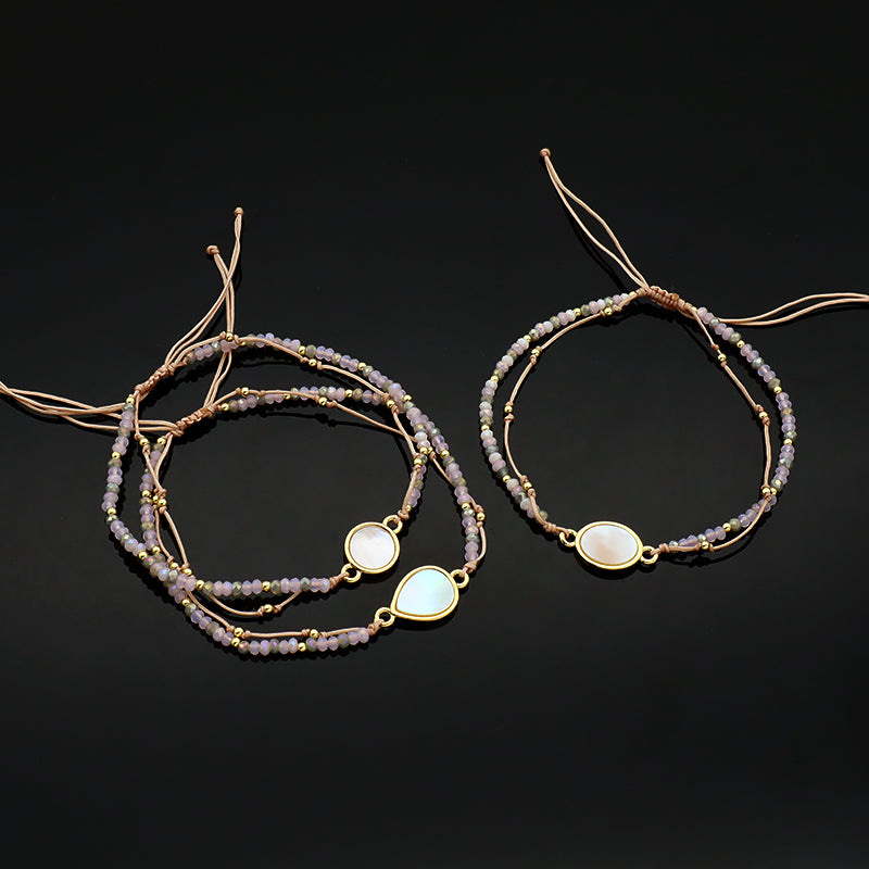 Trendy New Design Wholesale Custom Fashion Handmade Manufacture Shell Charm Glass Crystal Beads Jewelry