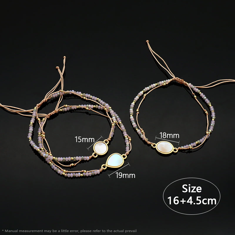 Trendy New Design Wholesale Custom Fashion Handmade Manufacture Shell Charm Glass Crystal Beads Jewelry