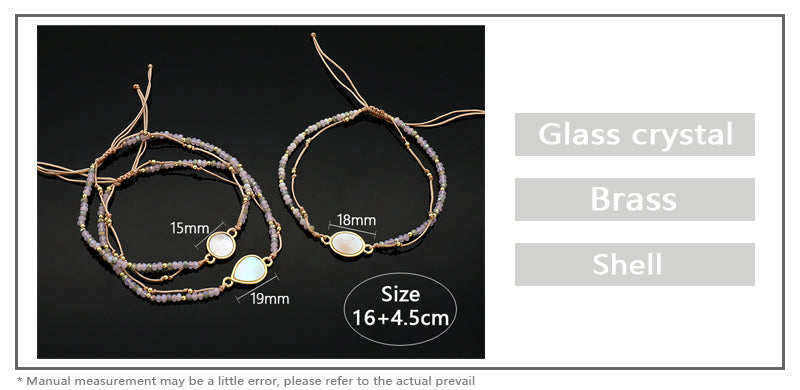 Trendy New Design Wholesale Custom Fashion Handmade Manufacture Shell Charm Glass Crystal Beads Jewelry