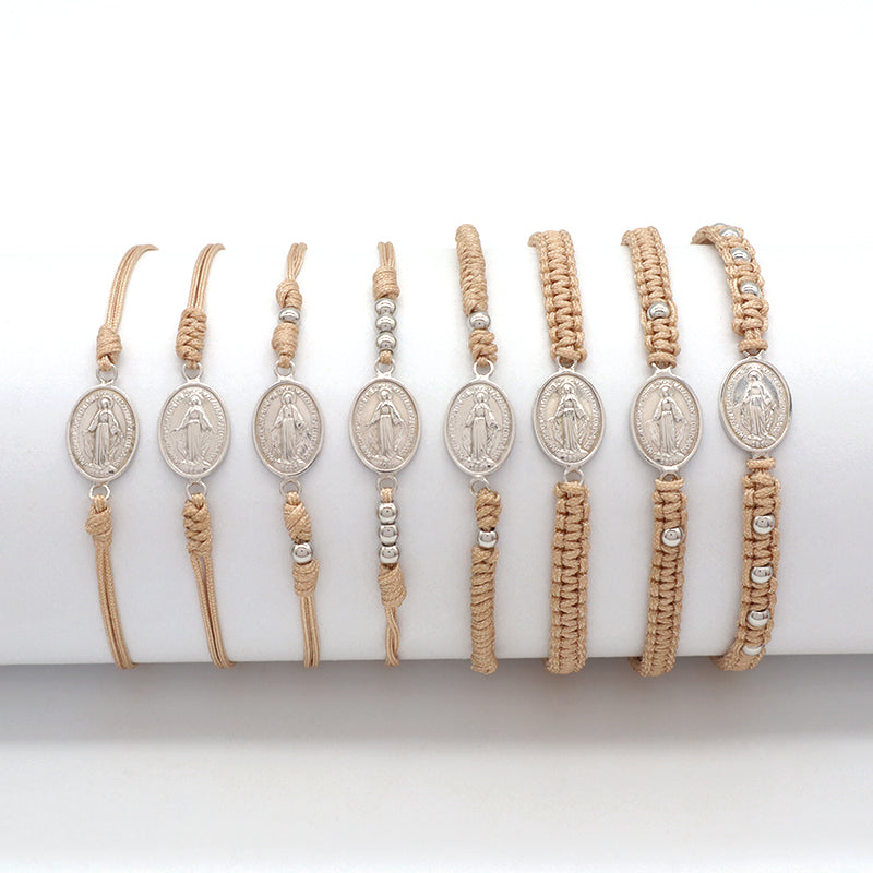 Newest Wholesale Handmade China Factory Gold Plated 925 Sterling Silver Pendant Beads Cotton Thread Bracelet For Gift Women