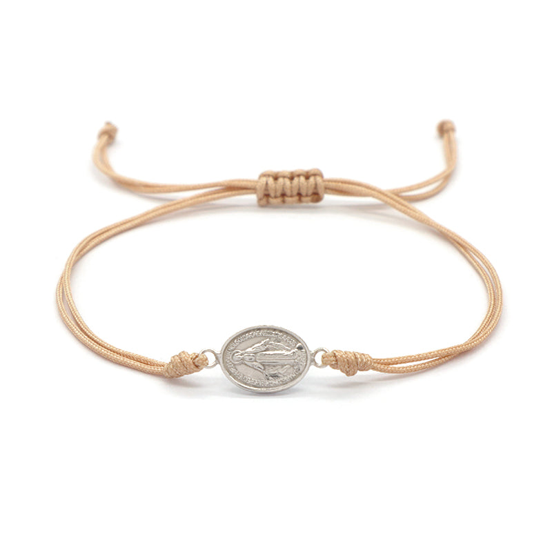 Newest Wholesale Handmade China Factory Gold Plated 925 Sterling Silver Pendant Beads Cotton Thread Bracelet For Gift Women