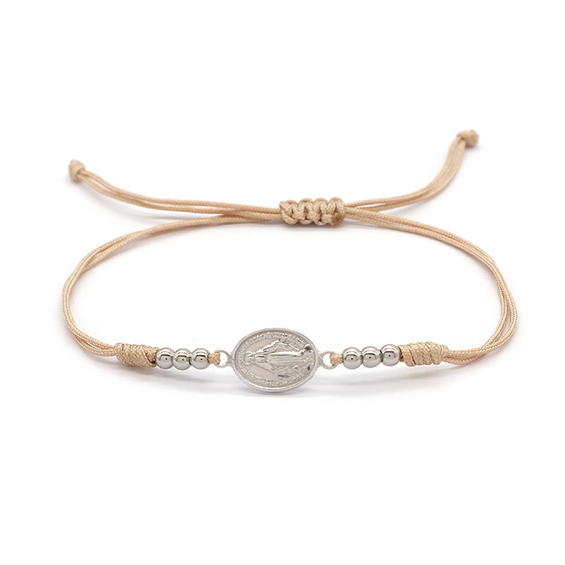 Newest Wholesale Handmade China Factory Gold Plated 925 Sterling Silver Pendant Beads Cotton Thread Bracelet For Gift Women