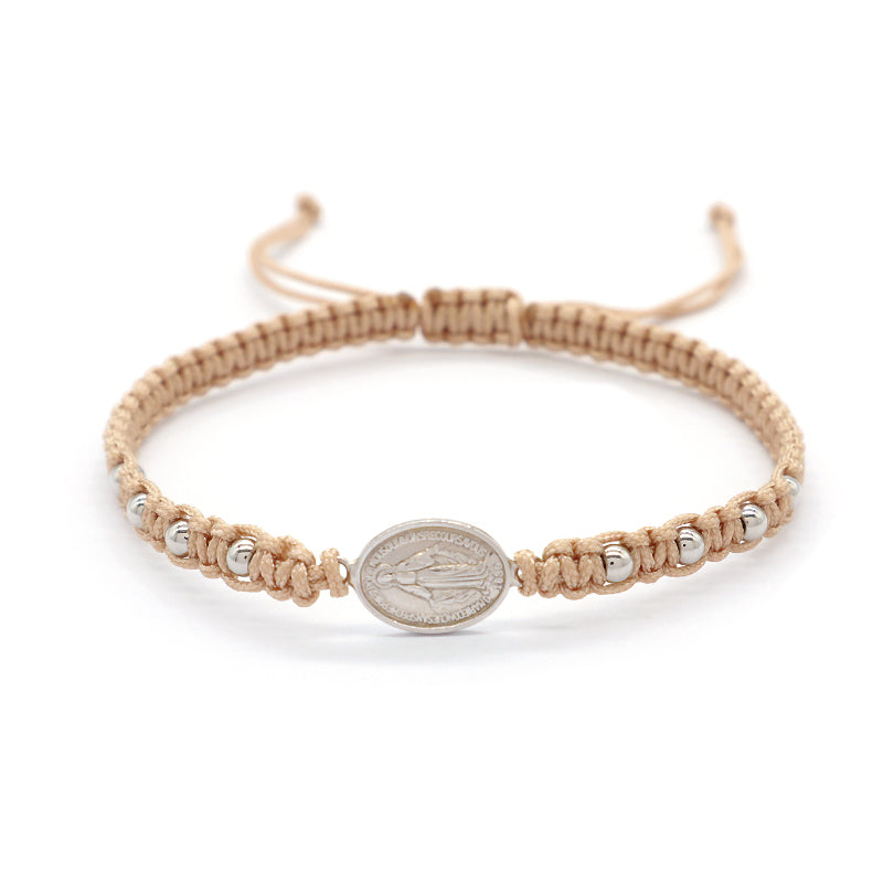 Newest Wholesale Handmade China Factory Gold Plated 925 Sterling Silver Pendant Beads Cotton Thread Bracelet For Gift Women