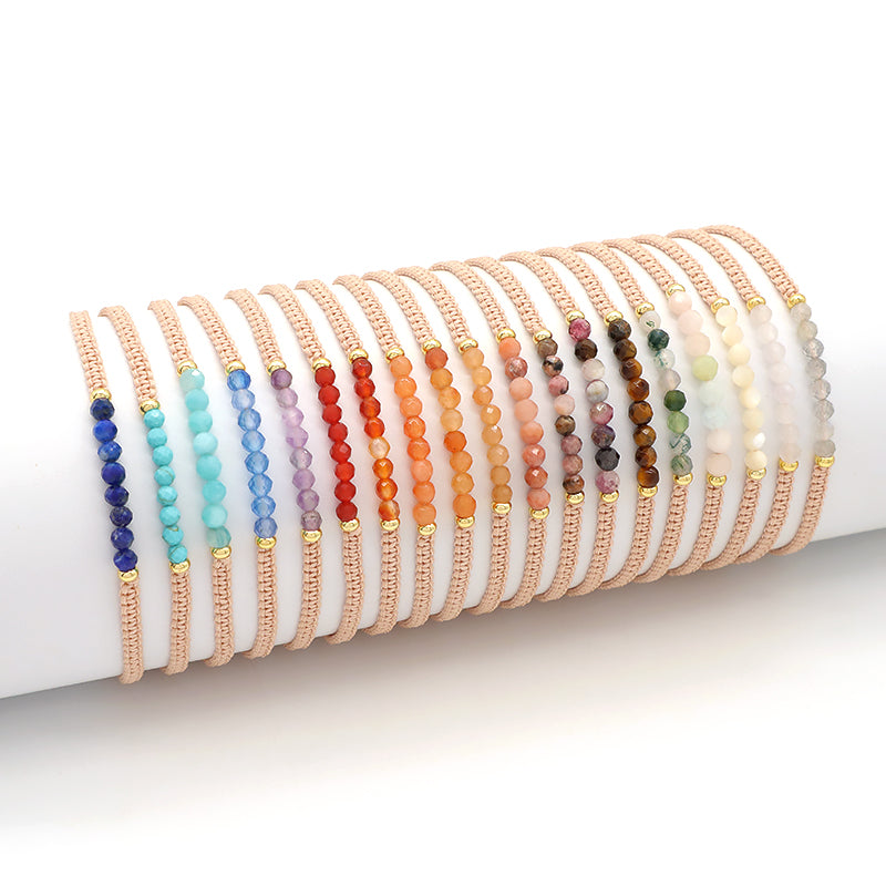 Natural Stone Beads Bracelet With 925 Sterling Silver Beads / Brass Beads