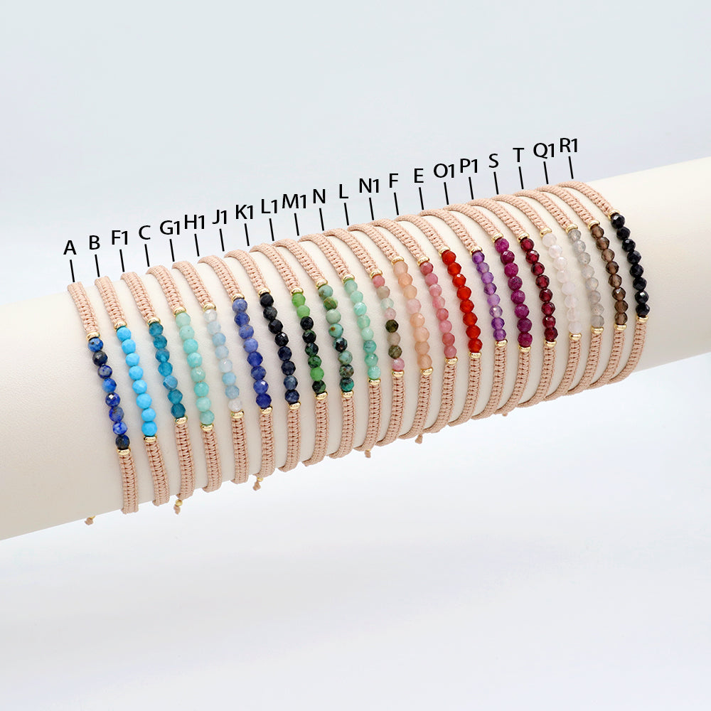 Natural Stone Beads Bracelet With 925 Sterling Silver Beads / Brass Beads