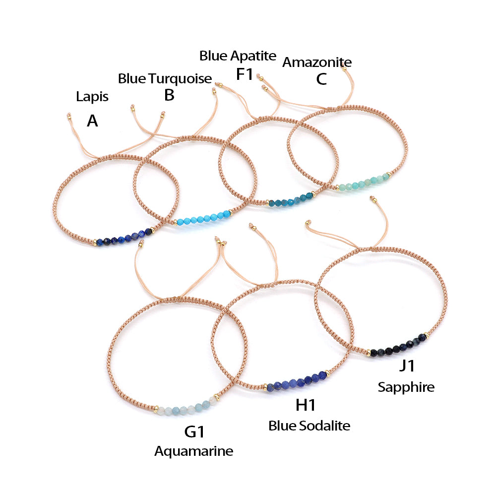 Natural Stone Beads Bracelet With 925 Sterling Silver Beads / Brass Beads