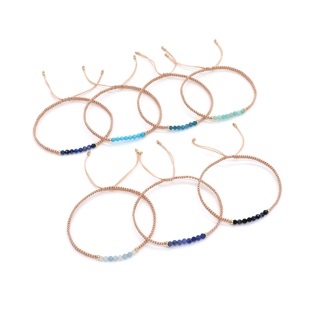 Natural Stone Beads Bracelet With 925 Sterling Silver Beads / Brass Beads