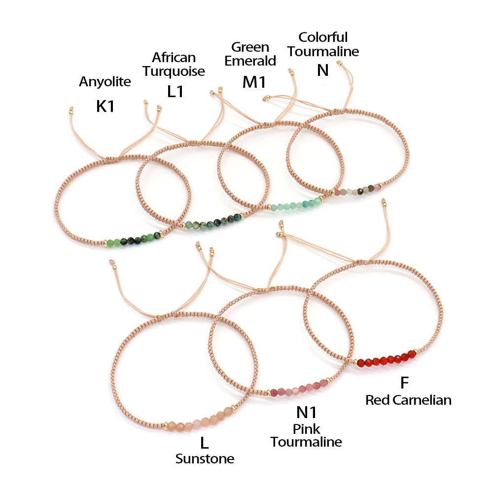 Natural Stone Beads Bracelet With 925 Sterling Silver Beads / Brass Beads