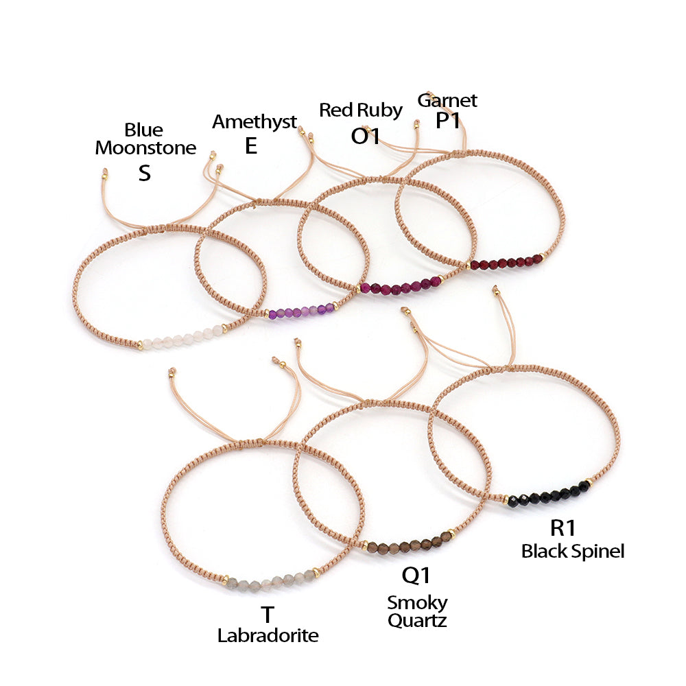 Natural Stone Beads Bracelet With 925 Sterling Silver Beads / Brass Beads