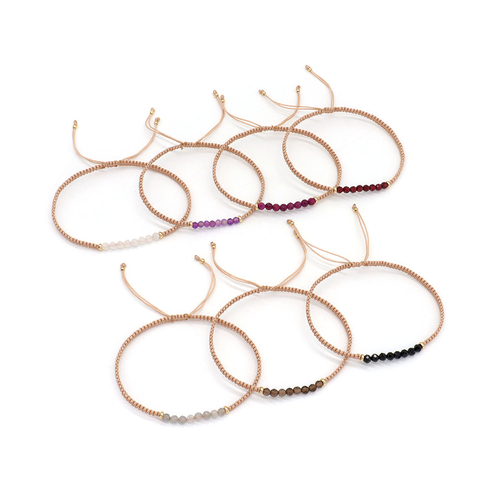 Natural Stone Beads Bracelet With 925 Sterling Silver Beads / Brass Beads