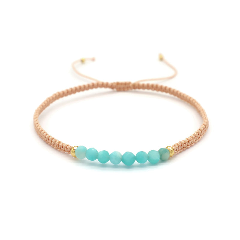 Natural Stone Beads Bracelet With 925 Sterling Silver Beads / Brass Beads