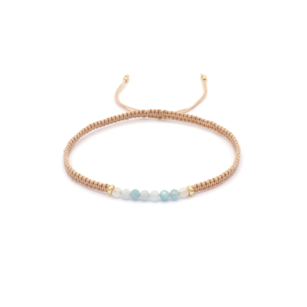 Natural Stone Beads Bracelet With 925 Sterling Silver Beads / Brass Beads