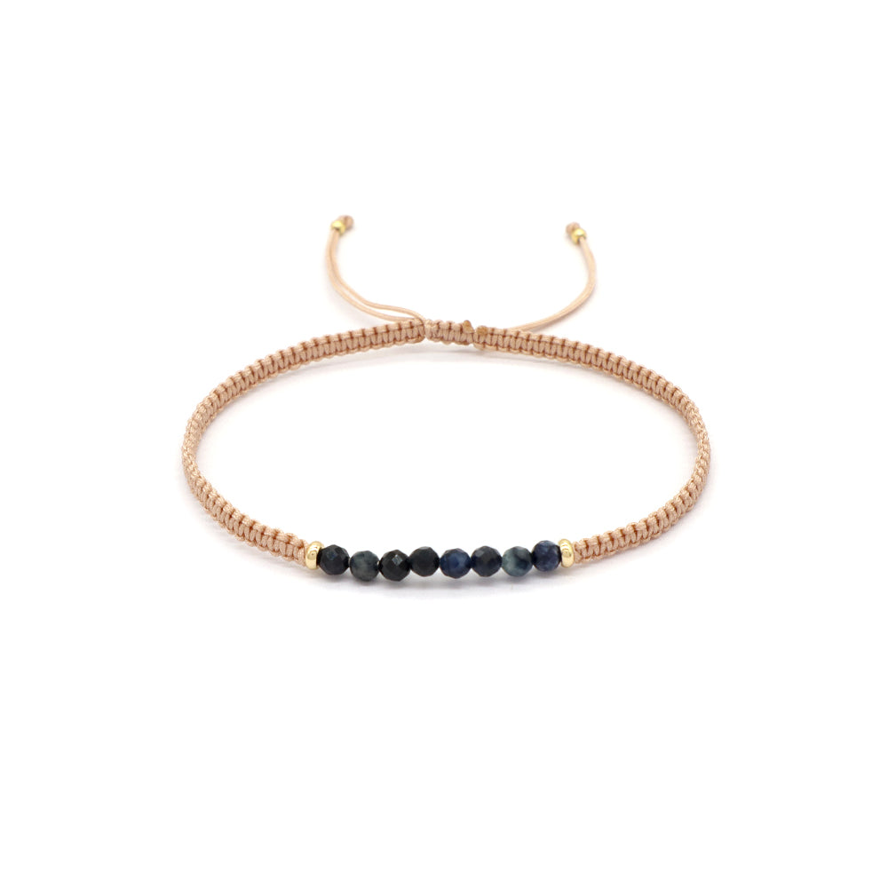 Natural Stone Beads Bracelet With 925 Sterling Silver Beads / Brass Beads