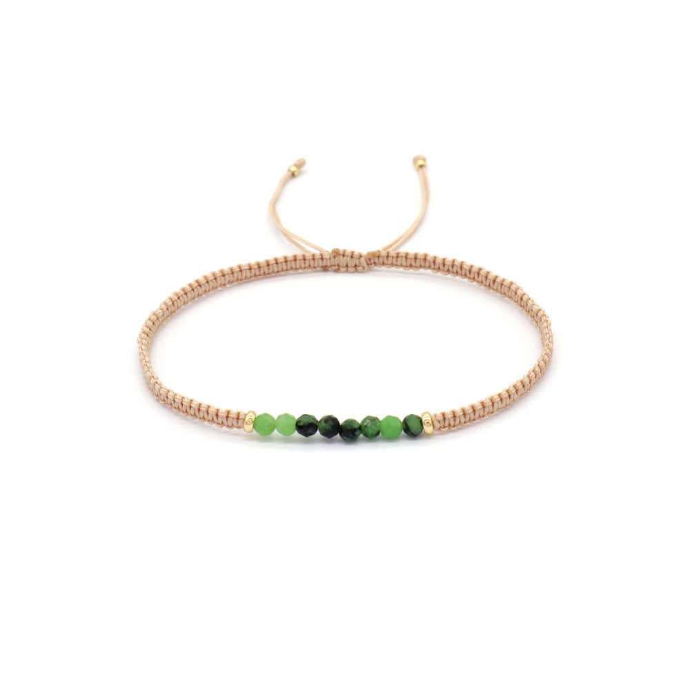 Natural Stone Beads Bracelet With 925 Sterling Silver Beads / Brass Beads