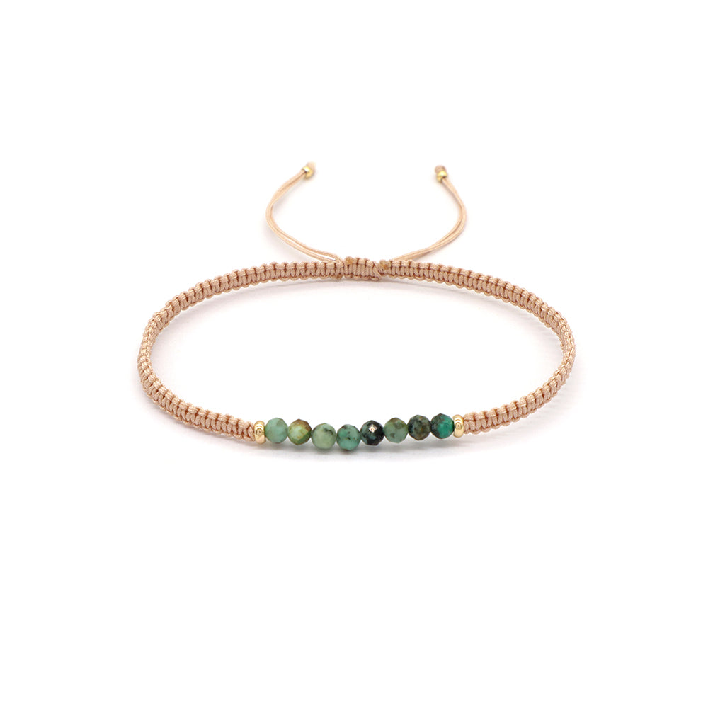 Natural Stone Beads Bracelet With 925 Sterling Silver Beads / Brass Beads