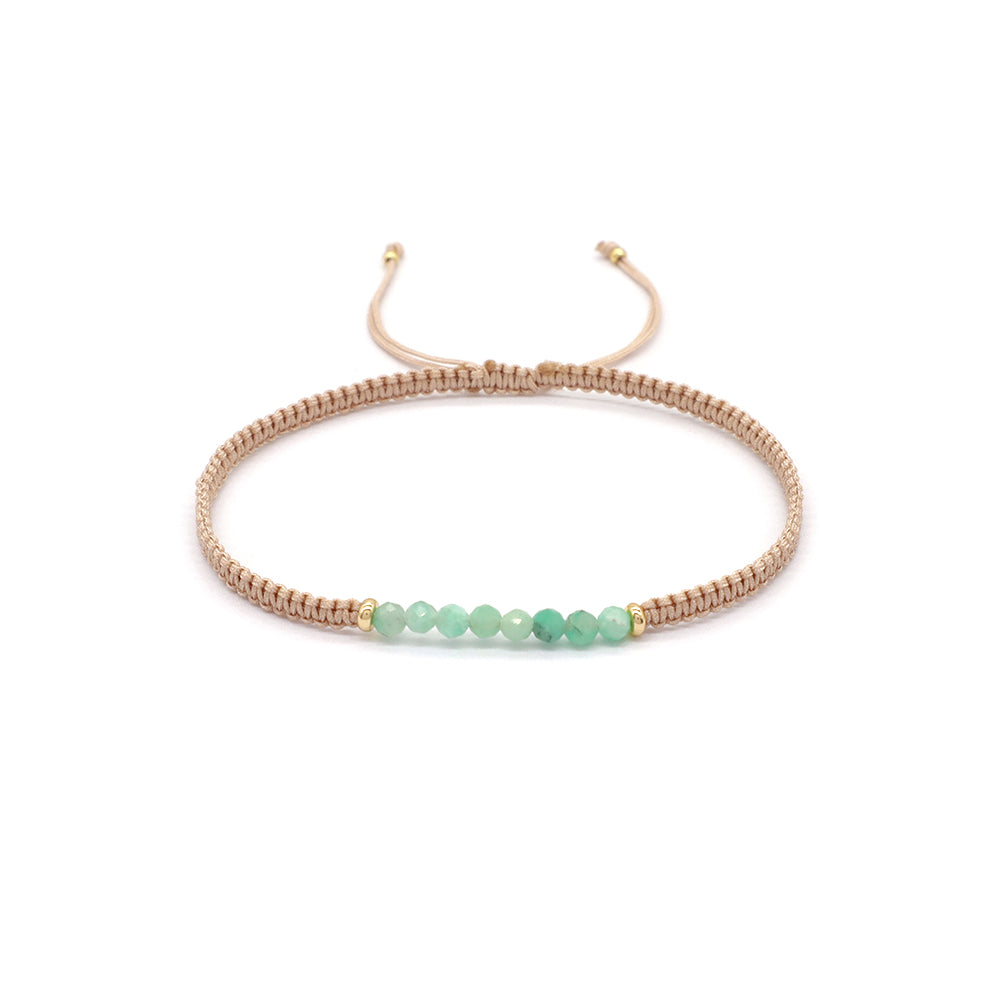 Natural Stone Beads Bracelet With 925 Sterling Silver Beads / Brass Beads