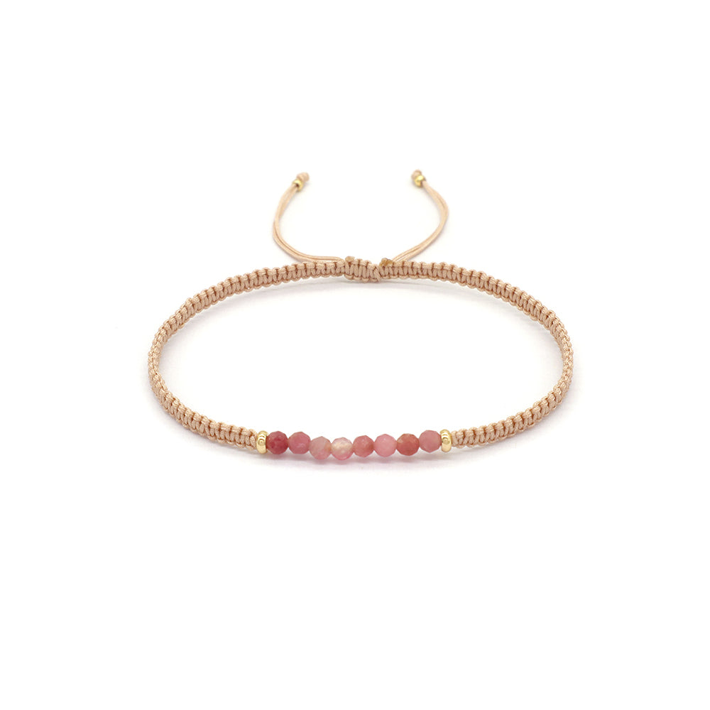 Natural Stone Beads Bracelet With 925 Sterling Silver Beads / Brass Beads