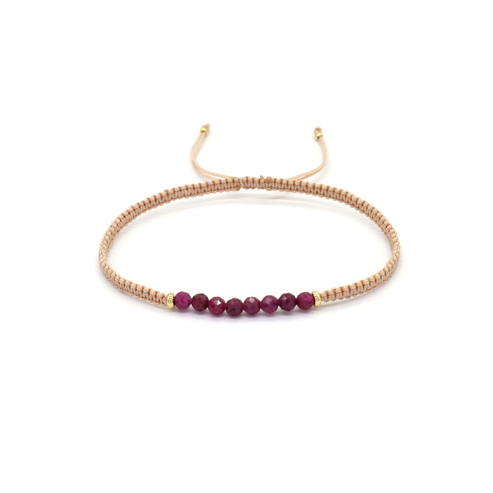 Natural Stone Beads Bracelet With 925 Sterling Silver Beads / Brass Beads